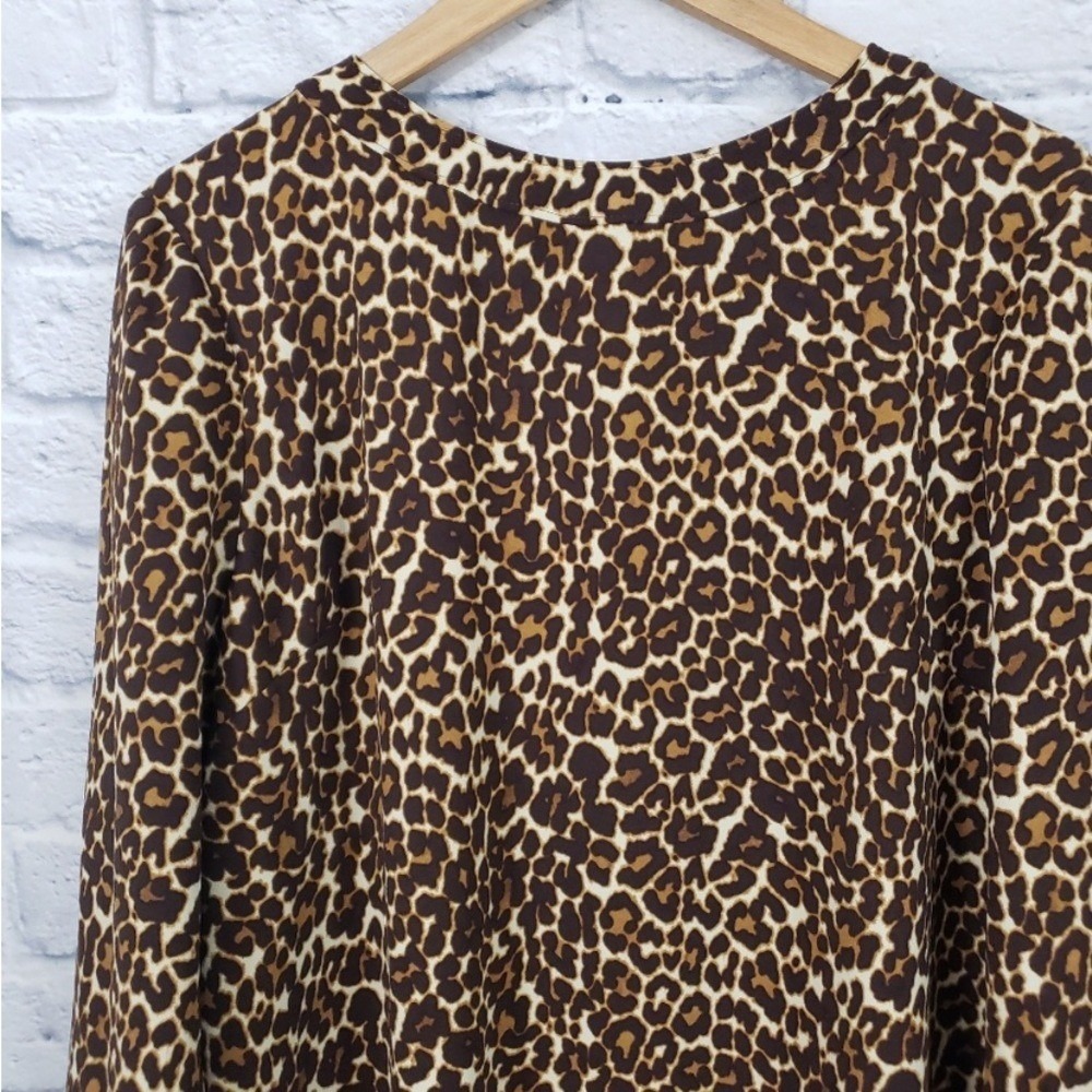 J. Crew crepe shift dress in cat leopard sz 2 NWOT - Picture 6 of 12